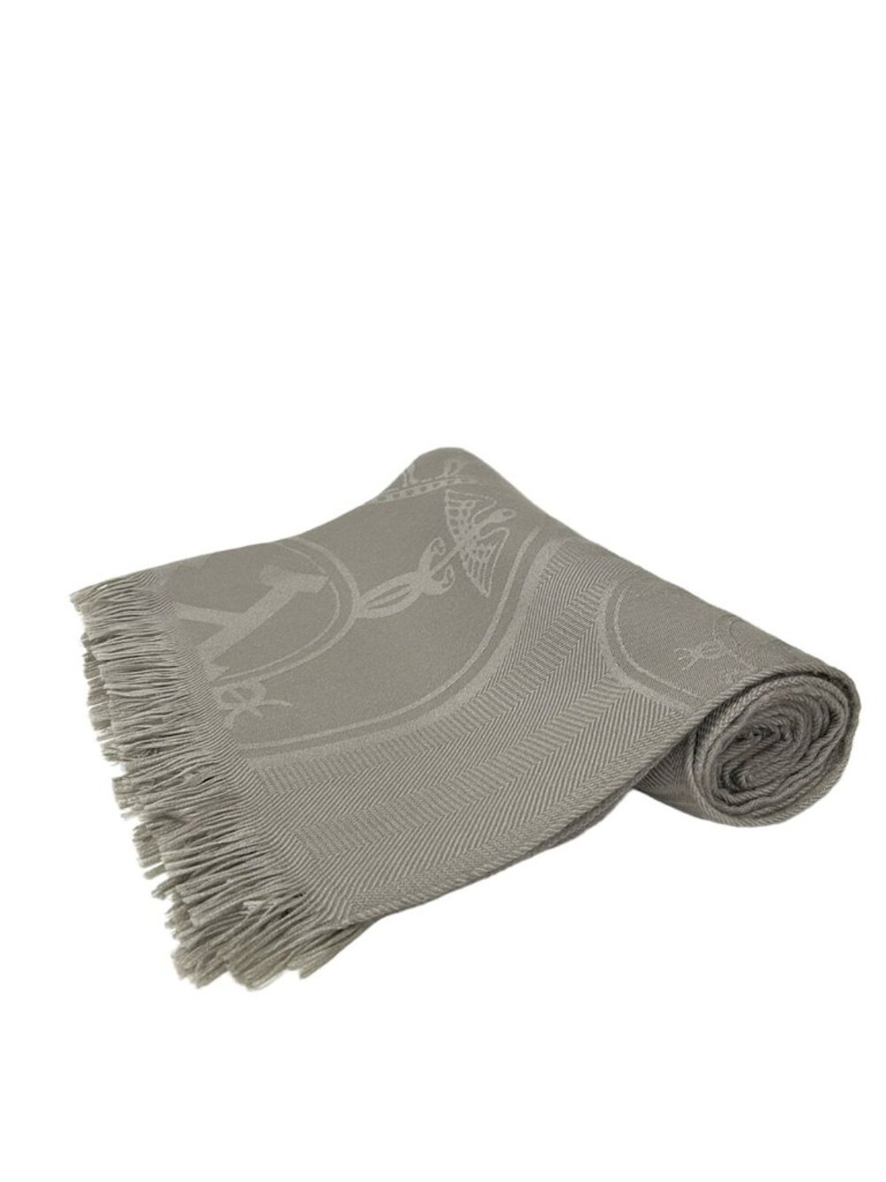 Hermes Shawl Gray Cashmere Silk Scarf - Picture 1 of 5
